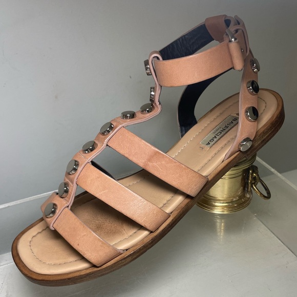 Balenciaga studed gladiador sandals nude laather sz 39.5 made in italy - Picture 10 of 15